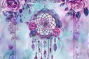 Watercolor Boho Dreamcatcher, a Background Graphic by Printable Treasure (Thumbnail 3 of 4)
