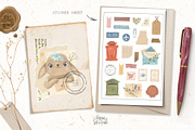 Postage elements. Collage elements., an Animal Illustration by Lesya Skripak (Thumbnail 4 of 6)