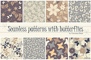 8 Samless patterns with butterflies, a Pattern Graphic by Daria Maier (Thumbnail 1 of 5)