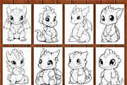 Cute Baby Dragon Coloring Pages -V2, an Animal Illustration by BrandlyTemplate (Thumbnail 3 of 4)