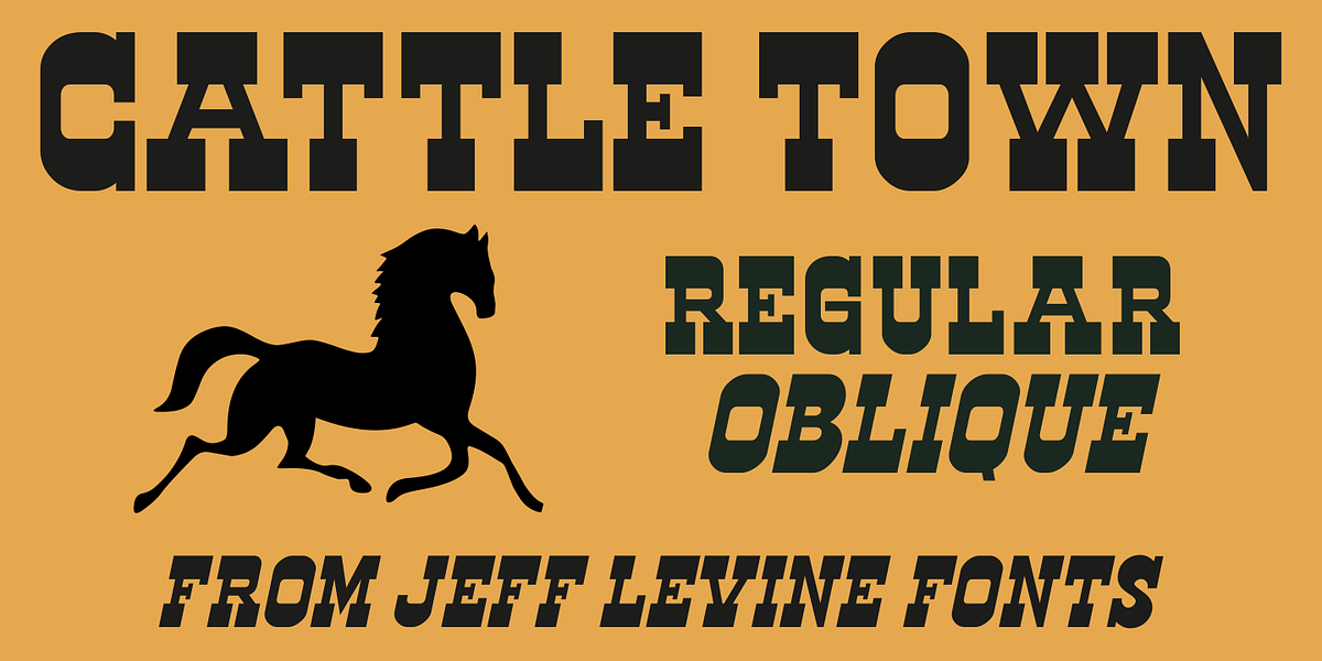 Cattle Town JNL, a Font by Jeff Levine Fonts (Photo 1 of 5)