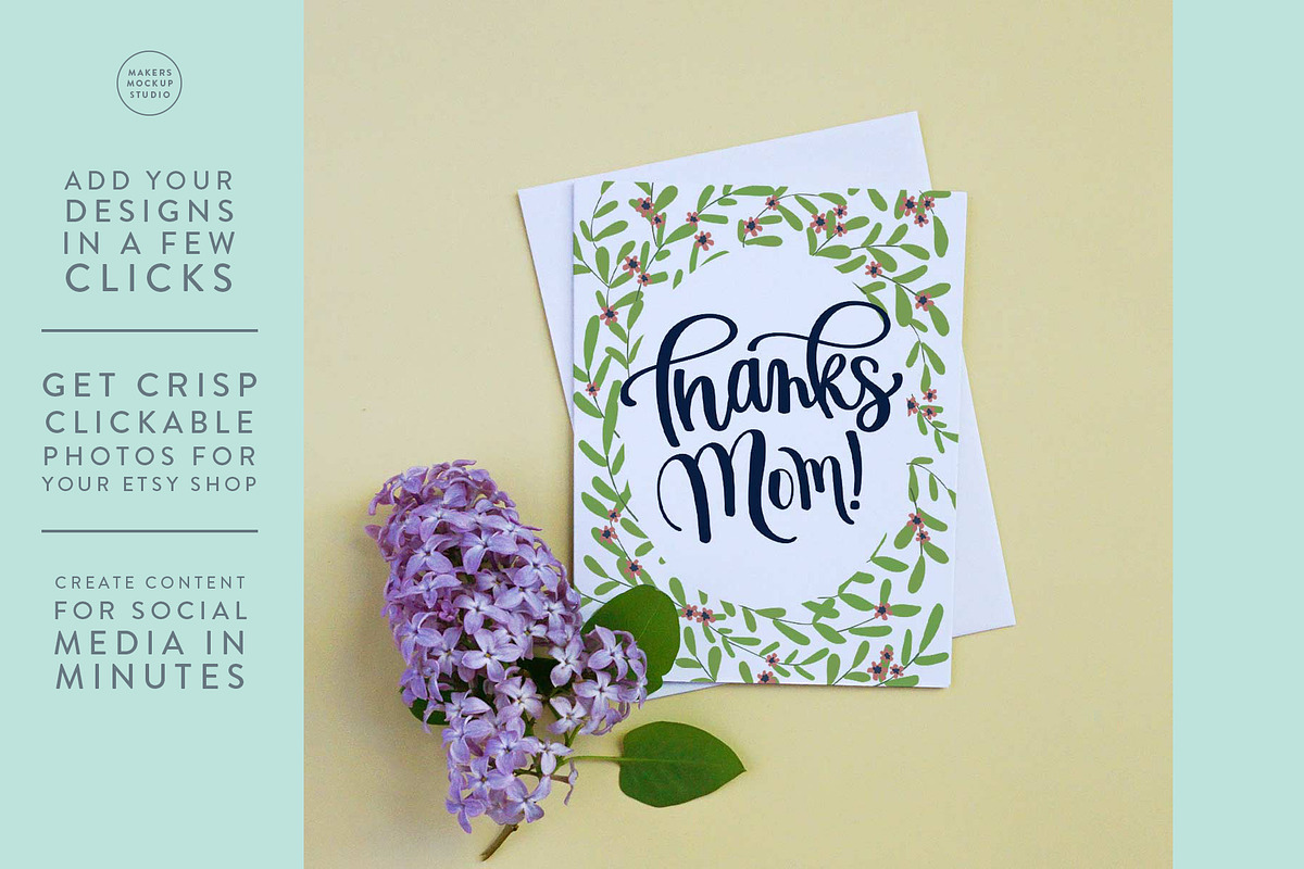 Vertical Spring Greeting Card Mockup, a Product Mockup by Makers Mockup Studio (Photo 2 of 5)