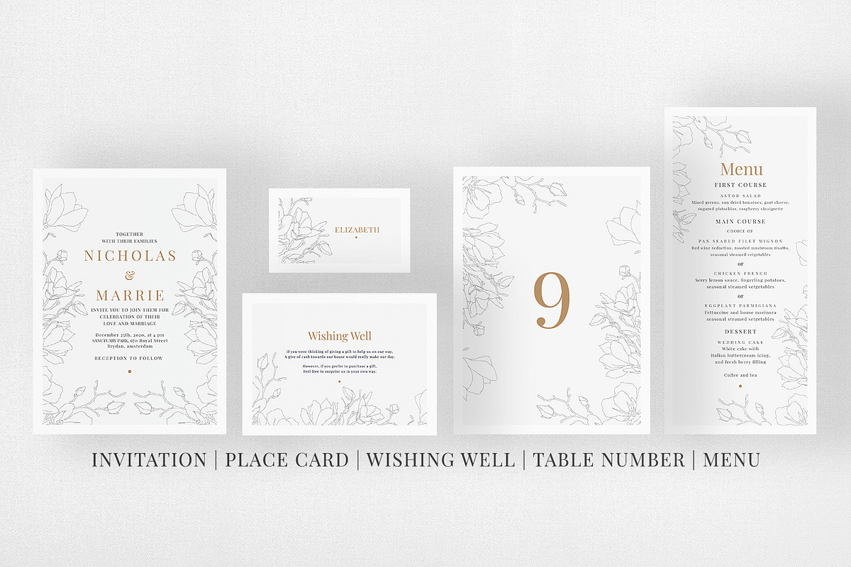 Elegant Floral Wedding Suite, an Invitation Template by Azka Creative (Photo 5 of 5)