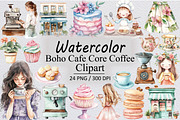 Boho Cafe Core Coffee Clipart, an Illustration by Design Market (Thumbnail 1 of 3)