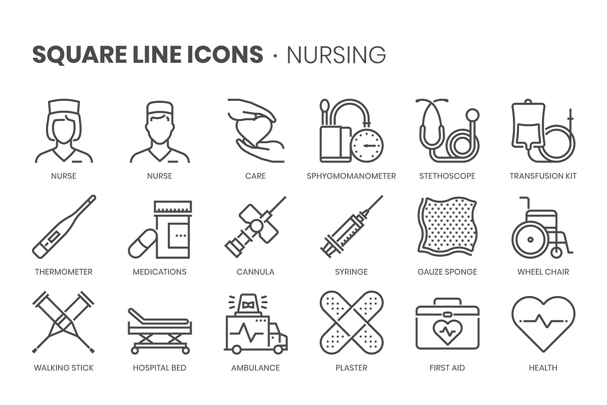 Square line icons, an Outline Icon by Howcolour (Photo 54 of 85)