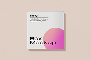 Thin Square Box Mockup