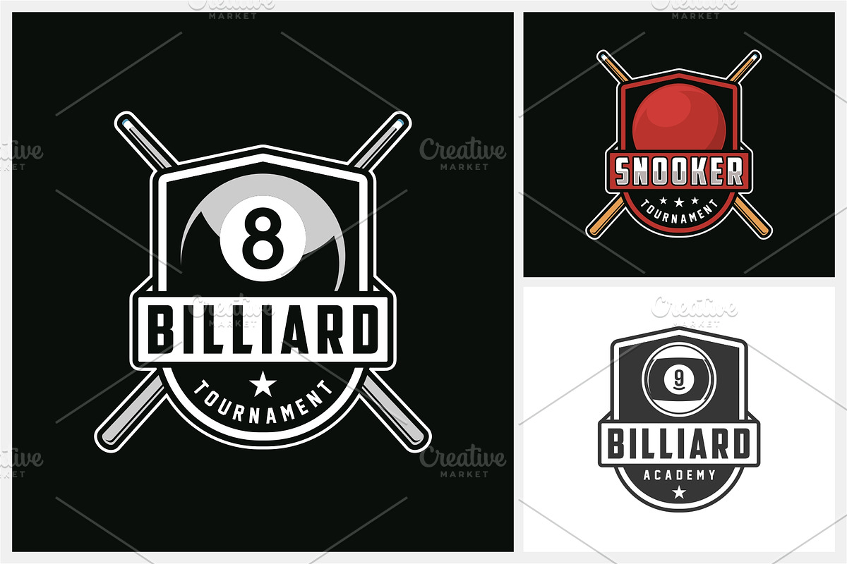 Billiard and snooker logo design, a Branding & Logo Template by jundio studio