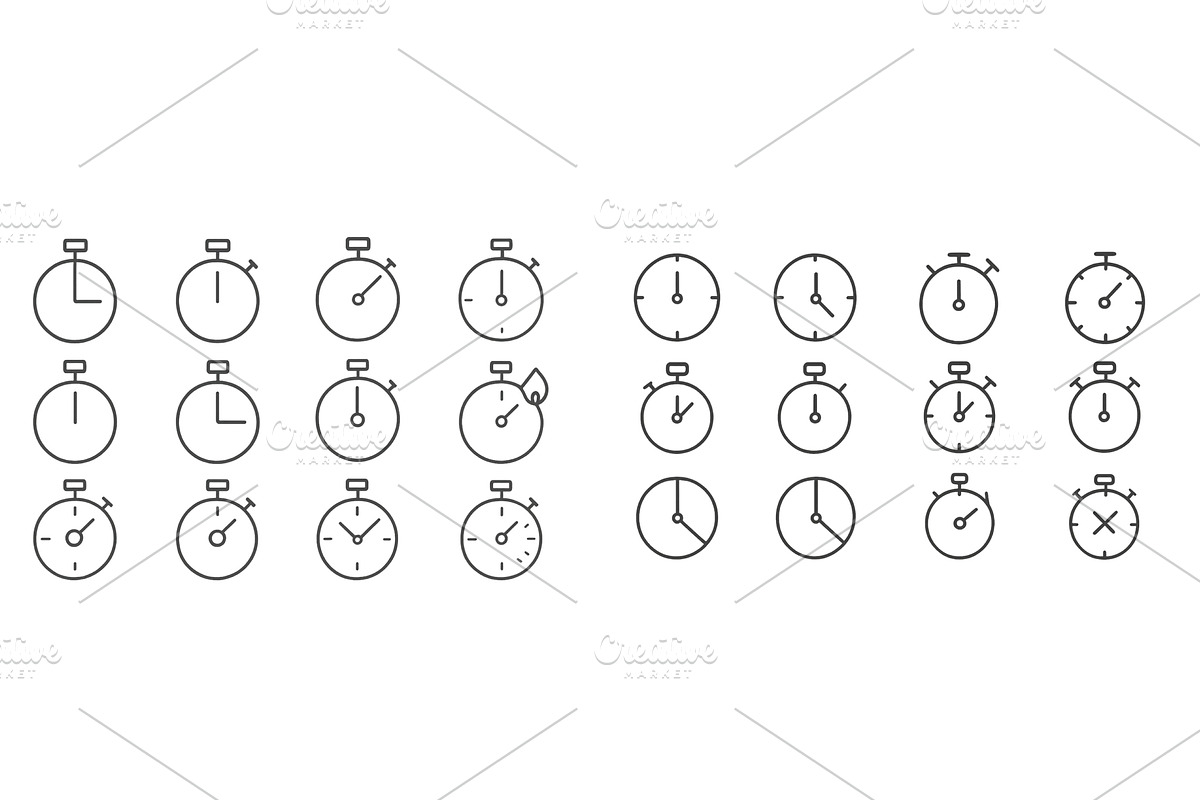 Different types of timers and clocks, an Illustration by ZinetroN