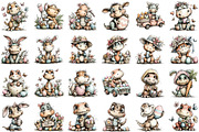 Watercolor Easter Dinosaur Clipart, an Illustration by Sublimation Artist (Thumbnail 2 of 7)