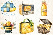 Yellow Patchwork Summer Clipart, an Illustration by Rose Art (Thumbnail 3 of 8)