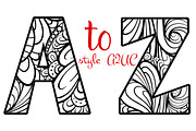 Coloring Letters of Alphabet A2UC, an Object Graphic by Artistic Letters (Thumbnail 1 of 2)