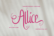 Allice + Extras 20% OFF, a Script Font by Arkara (Thumbnail 2 of 10)