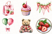 Berry Birthday Watercolor Clipart, an Illustration by OK Design (Thumbnail 4 of 5)