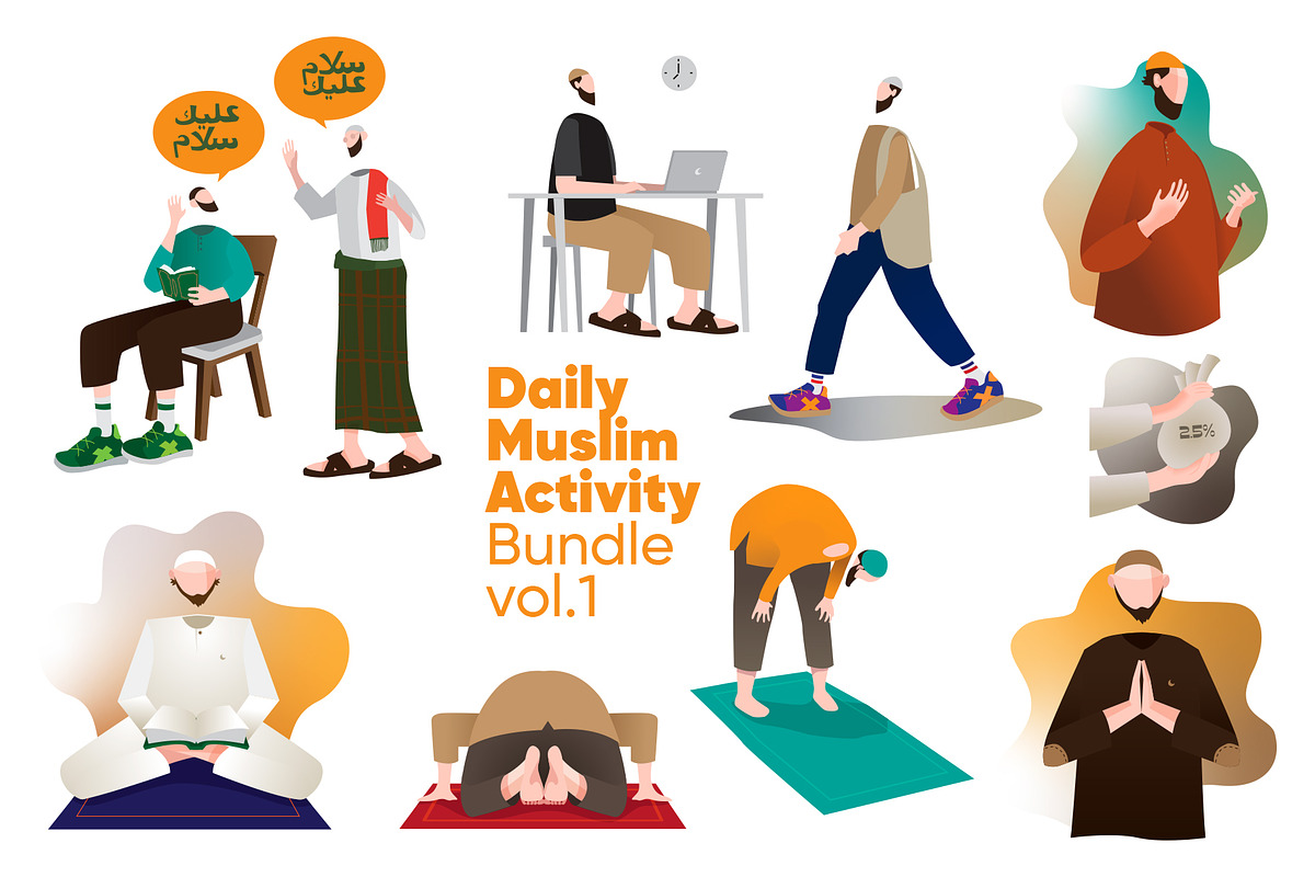 Daily Muslim Activity, a Person Illustration by Decla Studio (Photo 1 of 5)