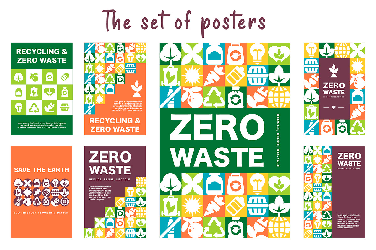 Zero Waste Mosaic Design Pack, a Background Graphic by Lettering_Logo (Photo 3 of 7)