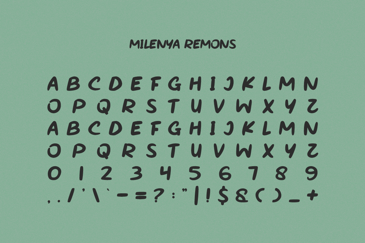 Milenya Remons - Marker Font, a Sans Serif Font by Iqsiart Studio (Photo 2 of 7)