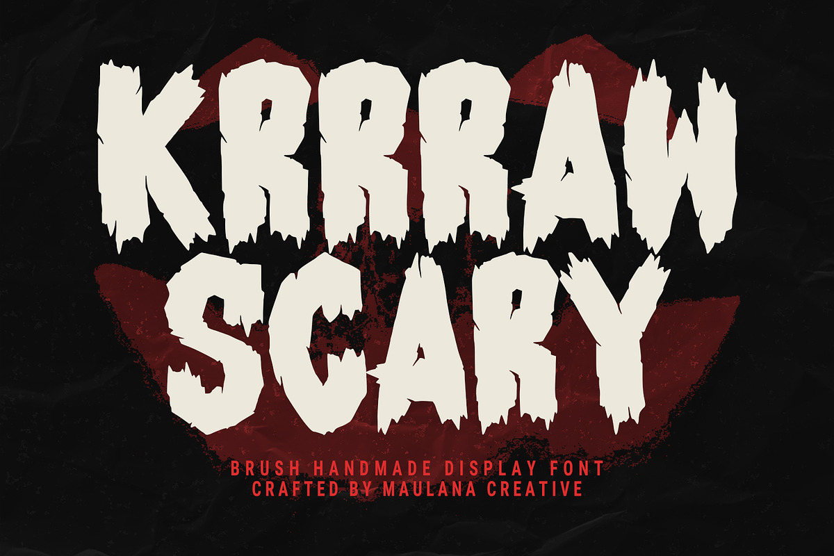Krrraw Brush Handmade Display Font, a Handwritten Font by Maulana Creative (Photo 1 of 7)