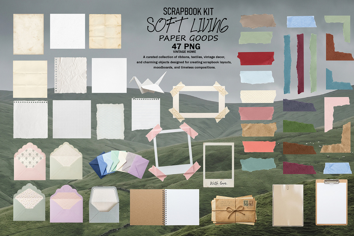 Soft Living Scrapbook Kit PNG, an Object Graphic by DreamoraArt (Photo 3 of 9)