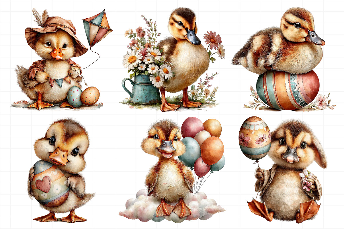 Cute Easter Ducks Clipart, an Illustration by Daily.Designs (Photo 3 of 8)