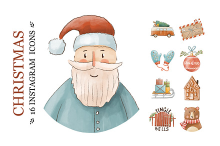 CHRISTMAS 16 Instagram icons