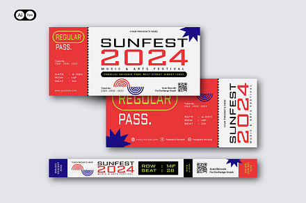 Retro Music Concert Ticket, a Templates & Theme by Siska Arista