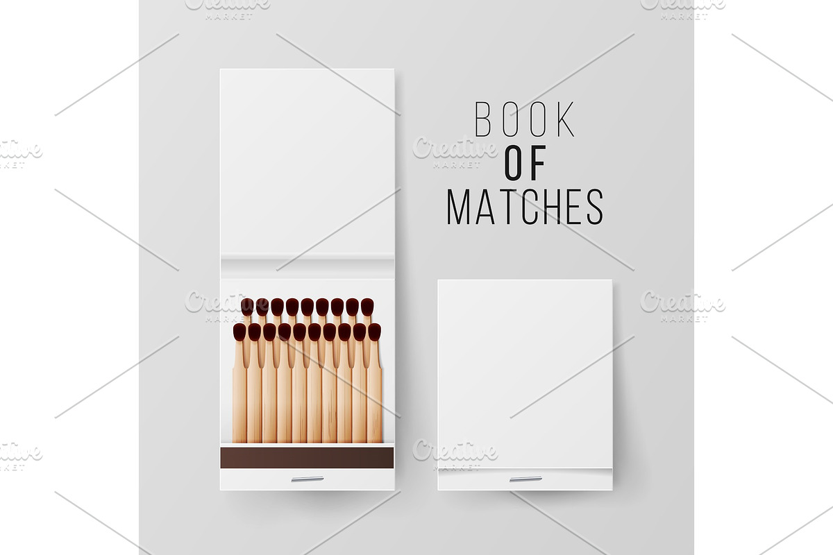 Book Of Matches Vector. Top View, an Object Graphic by pikepicture