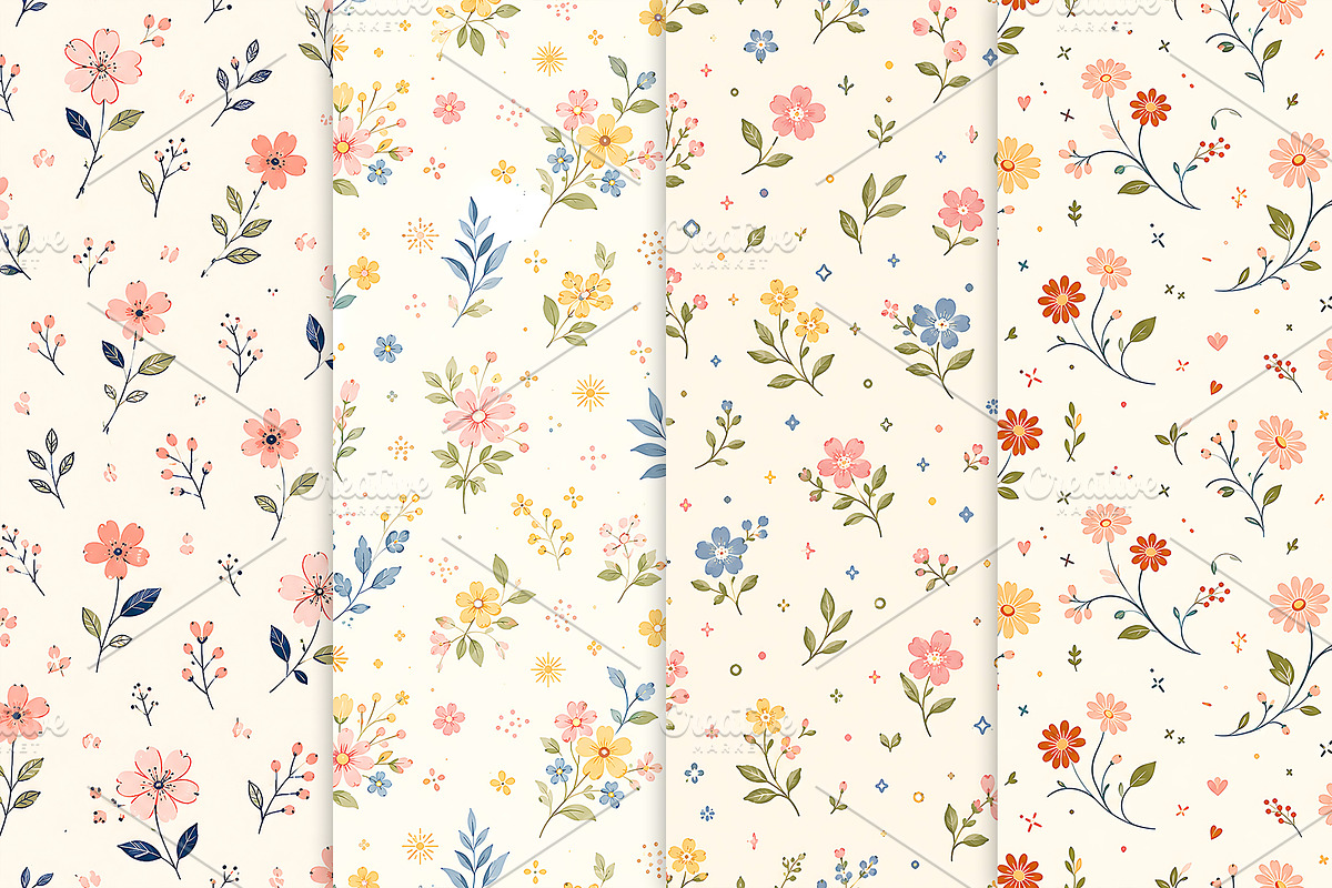Delicate Ditsy Floral Patterns, a Pattern Graphic by Artonix (Photo 3 of 5)