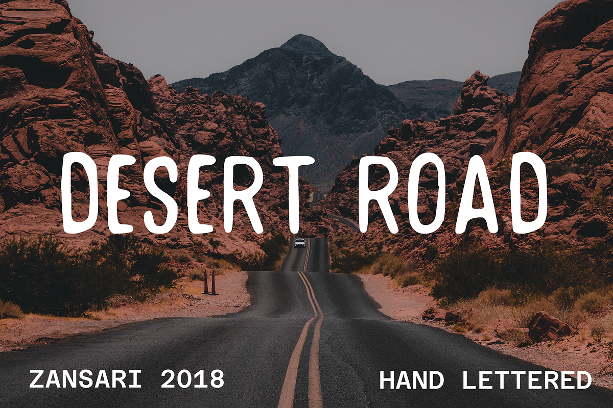 Desert Road hand-drawn font, a Handwritten Font by zansari foundry