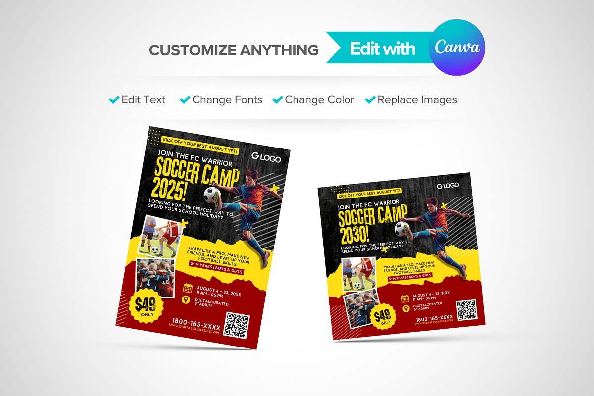 Canva Soccer Camp Flyer, a Flyer Template by antyalias store (Photo 3 of 5)