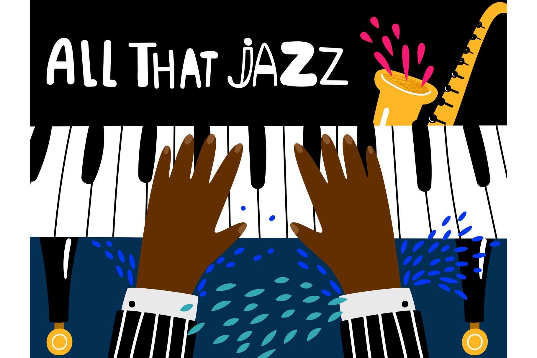 Jazz Piano Poster Blues And Jazz by Stock-Smart-Start | Creative Market
