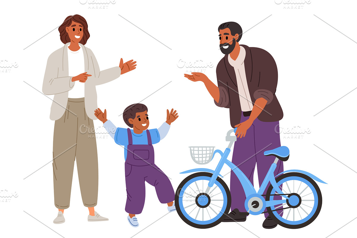Male and female parent give their, a Person Illustration by Vectorbuum