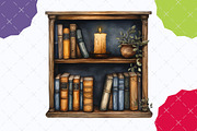 Spooky Halloween Library Clipart, an Illustration by designcity5 (Thumbnail 5 of 5)