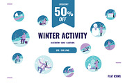 WINTER ACTIVITY ICONS, an Icon by Foxyard studio (Thumbnail 1 of 2)