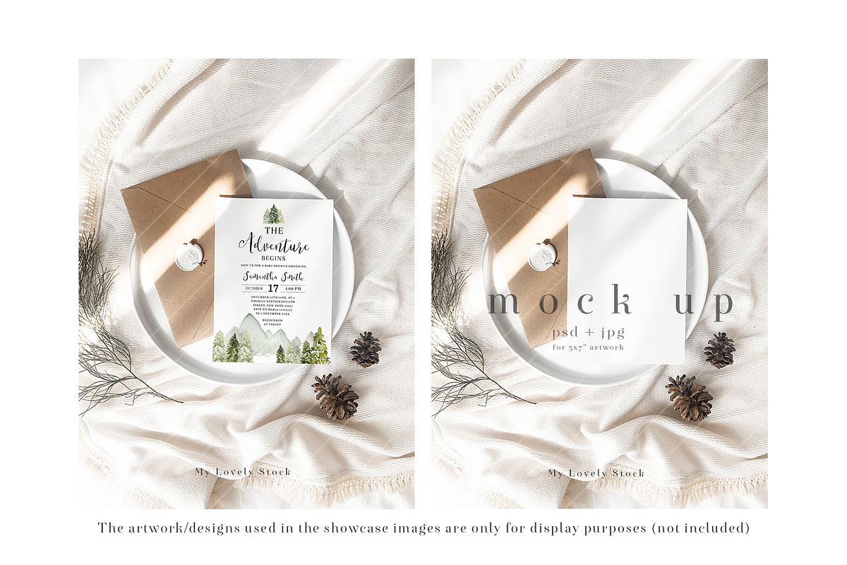 Winter Minimalist Invitation Mockups, an Invitation Template by My Lovely Stock (Photo 3 of 8)