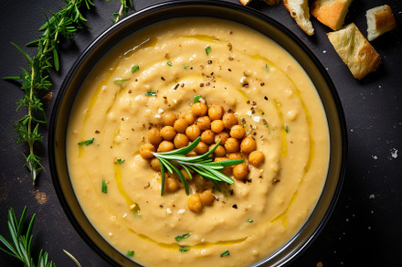Chickpea Soup a classic of Umbrian cuisine and the epitome of Italian comfort f, a Food & Drink Photo by Rodica Ciorba