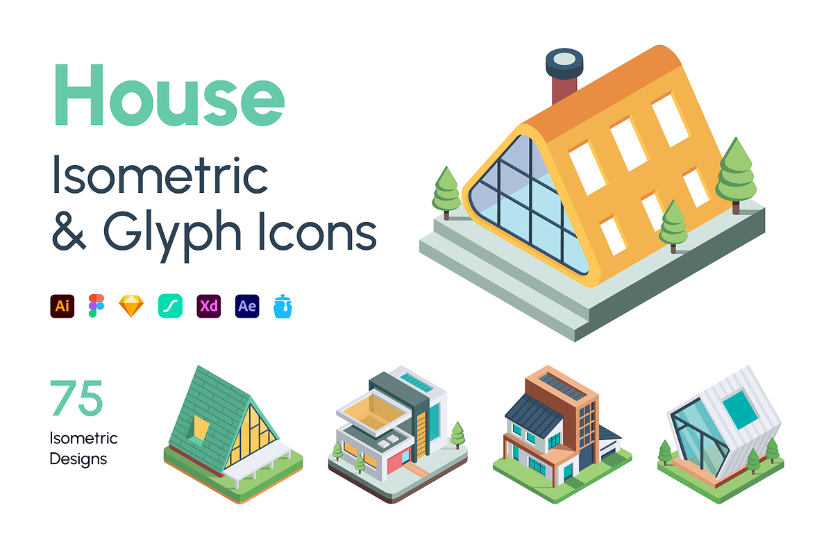 House Isometric Icons, a Duotone Icon by Vectors Market (Photo 1 of 12)