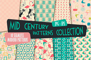 Atomic Age 1950's Retro Pattern Set, a Pattern Graphic by Kokoshka