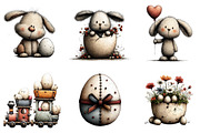 Whimsical Bunny Easter Clipart, an Illustration by Sublimation Artist (Thumbnail 6 of 7)