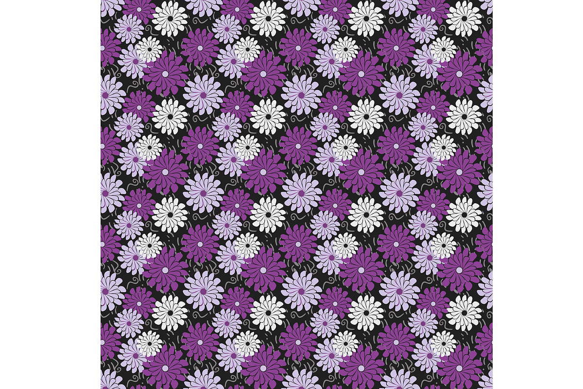 Purple Mums Seamless Pattern, a Pattern Graphic by Sharon Schwalbe (Photo 3 of 5)