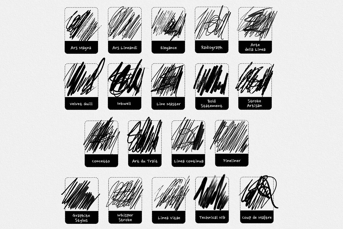 Procreate Ars Lineandi Pen Studio, a Brush Add-On by Brush Moment (Photo 2 of 10)