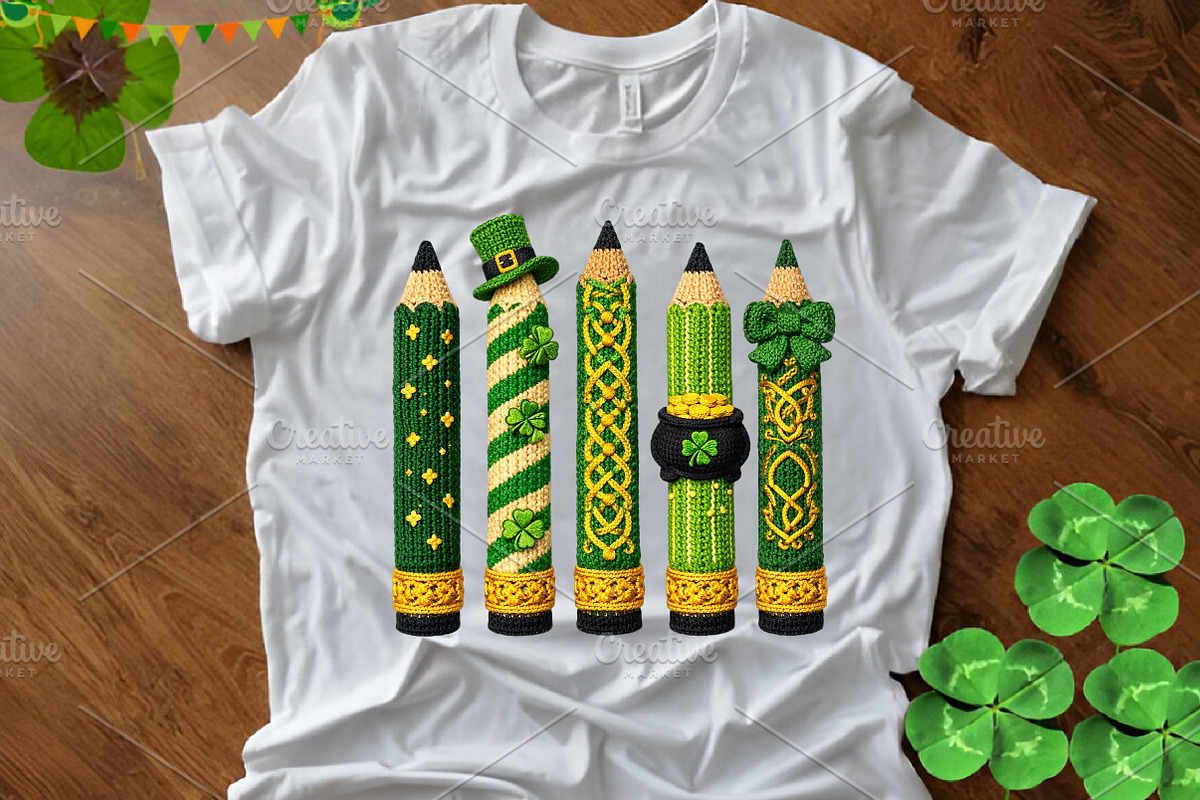 St. Patrick’s Day Crochet Pencil PNG, an Illustration by Canvas Craft (Photo 3 of 4)