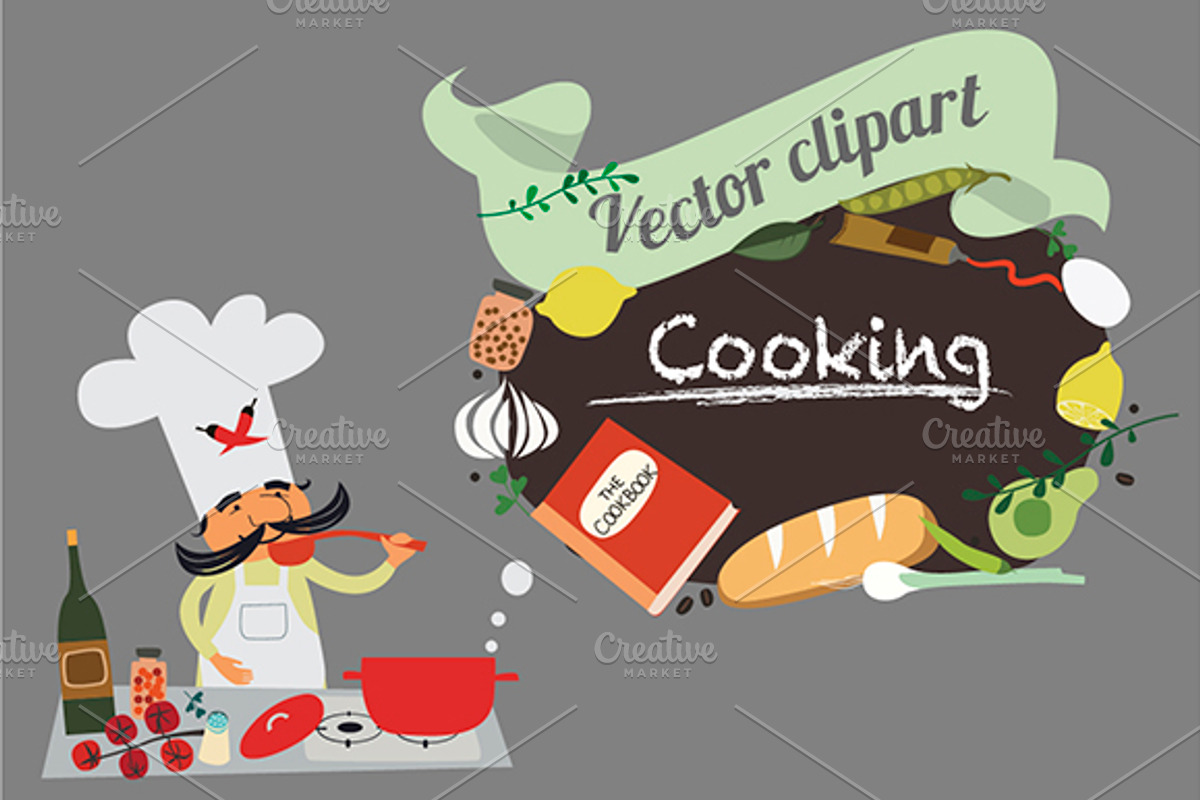 Cooking vector collection, a Food Illustration by Alena