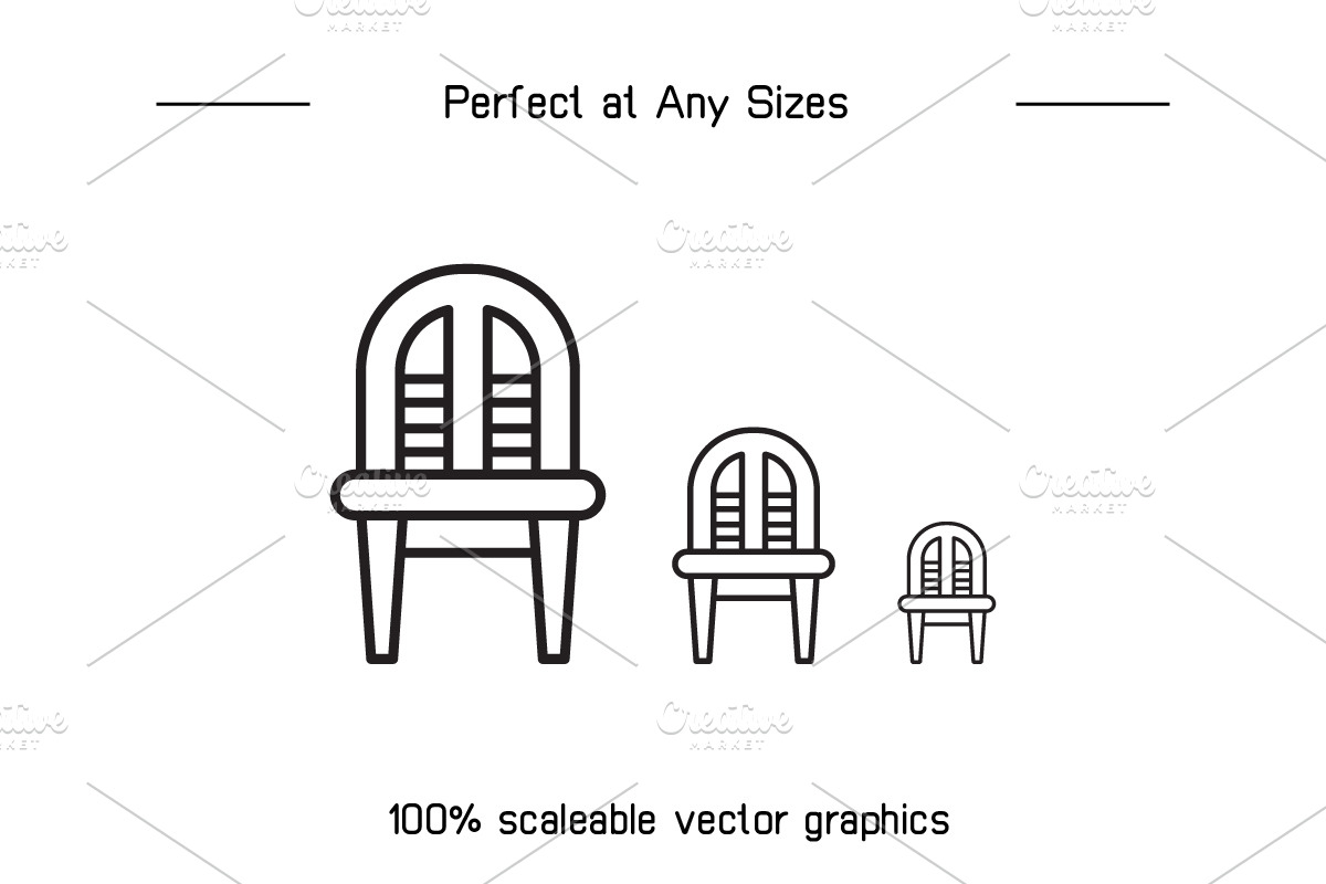 100 Chair and Sofa Icons Set, an Outline Icon by Designfour (Photo 7 of 7)