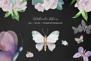 White And Color Butterflies Clipart