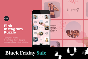 Instagram Puzzle Template: Pink