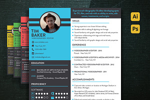 Videographer Resume CV Template