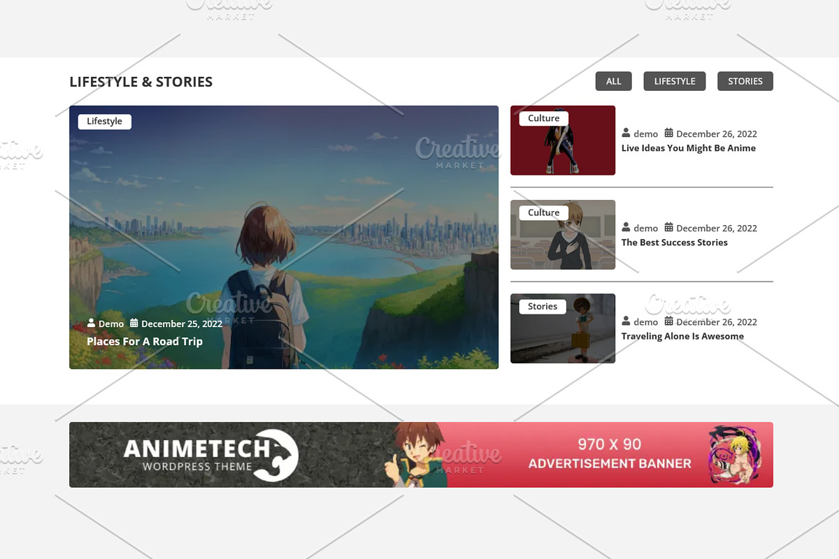 Anime & Manga Elementor Template, a WordPress Template by HasnainDEV (Photo 4 of 4)