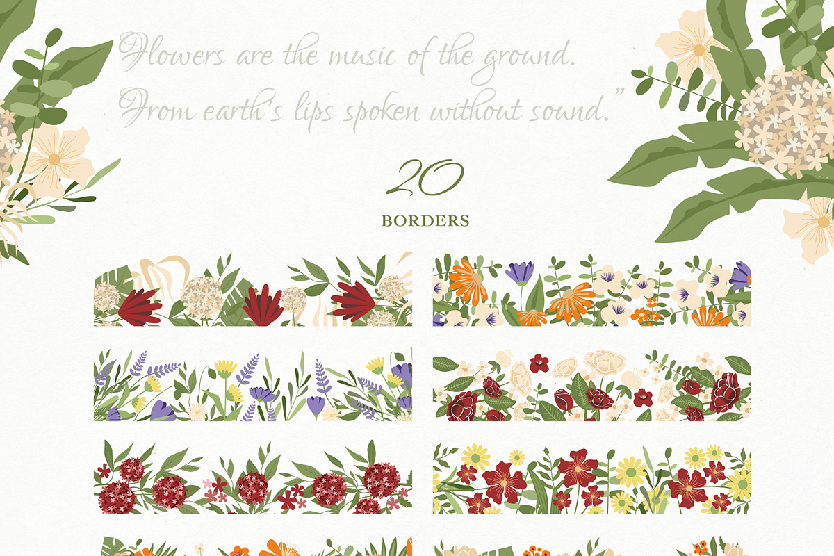Poem of Flowers Design Set, a Decorative Illustration by WildStrawberry Magic (Photo 13 of 23)