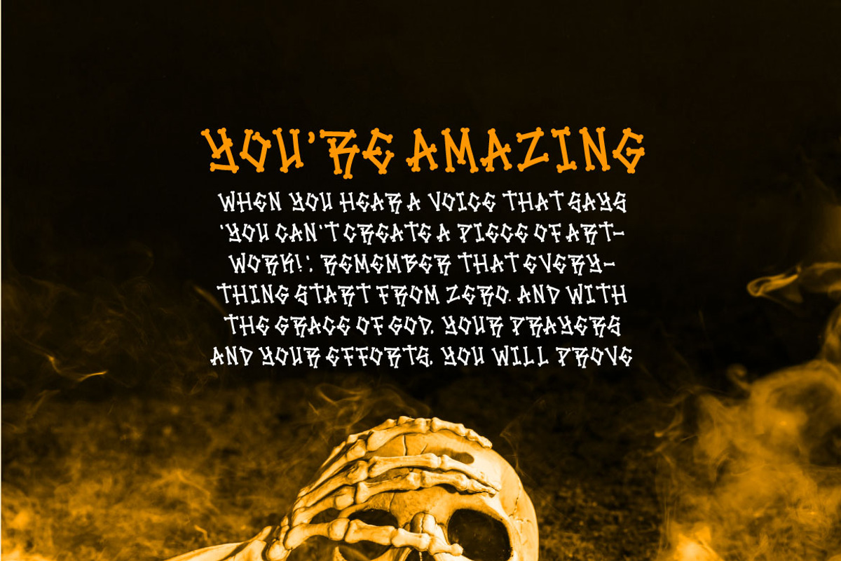 Hello Skull-Decorative Halloween, a Blackletter Font by Mightyfire (Photo 2 of 4)