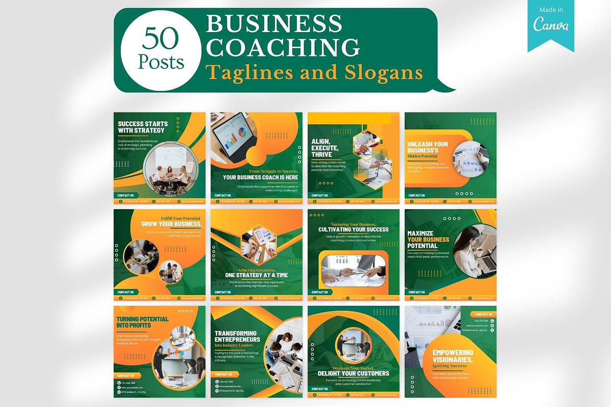 520 Business Coaching Canva Template, a Social Media Template by Viral Content Design (Photo 2 of 17)